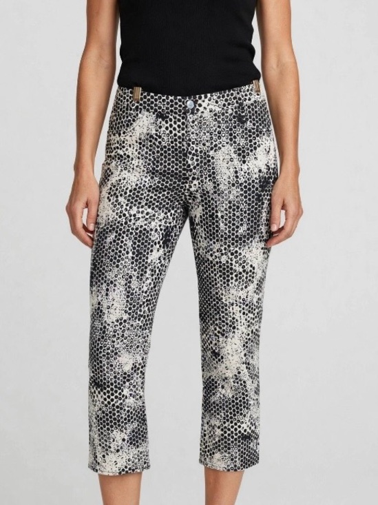 Biacci Pants - Biacci geo print Black & White Patterned Capri Pants Sz. 12 NWOT Y2K